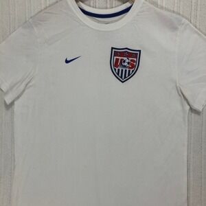 Nike USA Soccer T-Shirt Slim Fit‎ White Graphic Tee Extra Large XL